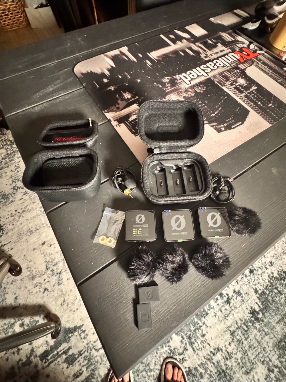RODE Wireless Pro Mic Transmitter Set with Carrying Cases Black